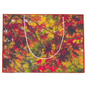 Herbst-Blätter-Fall-Farbrot-Natur Große Geschenktüte