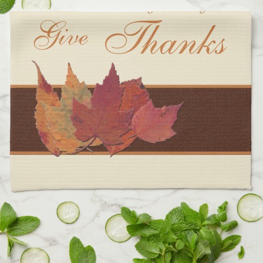 Herbst-Blätter gibt Dank Kiitchen Tuch (Gefaltet)
