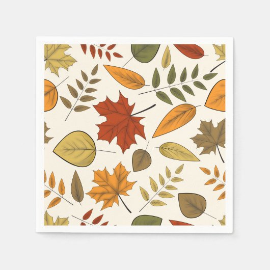 Herbst Blätter Herbst Blätter Erntedank Party Serviette (Vorderseite)