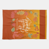 Herbst-Blätter Herbst Gemütlich rustikal glücklich Geschirrtuch (Horizontal)