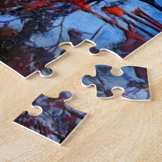 Herbst-Blätter Herbstsaison Jigsaw Puzzle mit See (Seite)