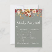 Herbst-Blätter Herbsttage Grüne Hochzeit RSVP (Vorderseite)