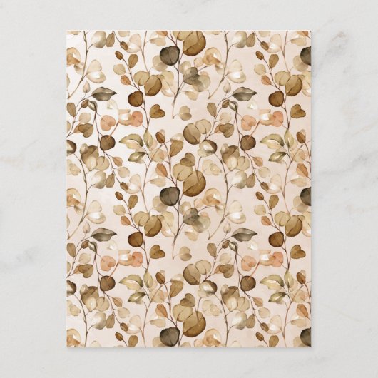 Herbst-Blätter-Hochzeitkarte Begleitkarte (Rückseite)