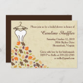 Herbst-Blätter Hochzeitskleid Brautparty Einladung (Vorne/Hinten)