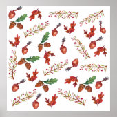 Herbst, Blätter , Hornplakat Poster (Vorne)