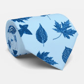 Herbst-Blätter - Indigo und hellblaues Krawatte (Gerollt)