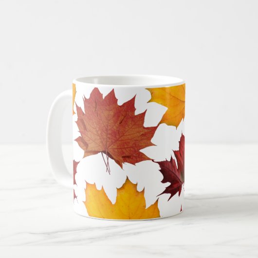 Herbst-Blätter Kaffeetasse (Vorderseite Links)