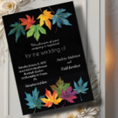 Herbst Blätter Kontrast schwarze Hochzeit Einladung