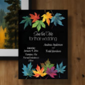 Herbst Blätter Kontrast schwarze Hochzeit Save The Date