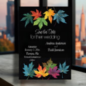 Herbst Blätter Kontrast schwarze Hochzeit Save The Date