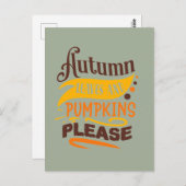 Herbst Blätter Kürbis bitte Herbst Saison Postkarte (Vorne/Hinten)