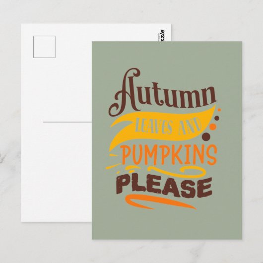 Herbst Blätter Kürbis bitte Herbst Saison Postkarte (Vorne/Hinten)