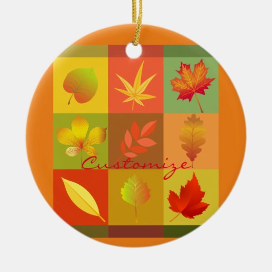 Herbst-Blätter lassen Thunder_Cove Keramik Ornament (Vorne)