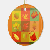 Herbst-Blätter lassen Thunder_Cove Keramik Ornament (Links)