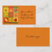 Herbst-Blätter lassen Thunder_Cove Visitenkarte (Vorne/Hinten)