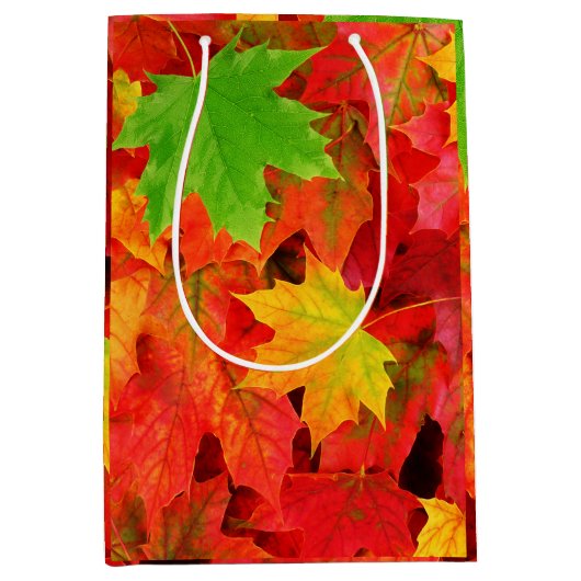 Herbst-Blätter Mittlere Geschenktüte (Vorderseite)