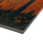 Herbst, Blätter, Mond, Scheune, Haus, Eule Schneidebrett (Ecke)