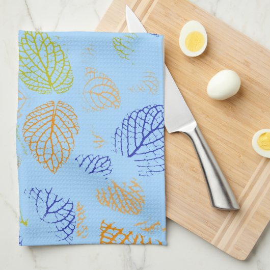 Herbst, Blätter Muster 3 Geschirrtuch (Viertel Falte)