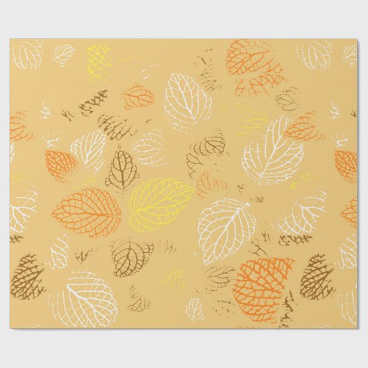 Herbst, Blätter Muster 4 Geschenkpapier (Flach)
