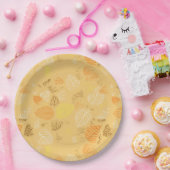 Herbst, Blätter Muster 4 Pappteller (Party)