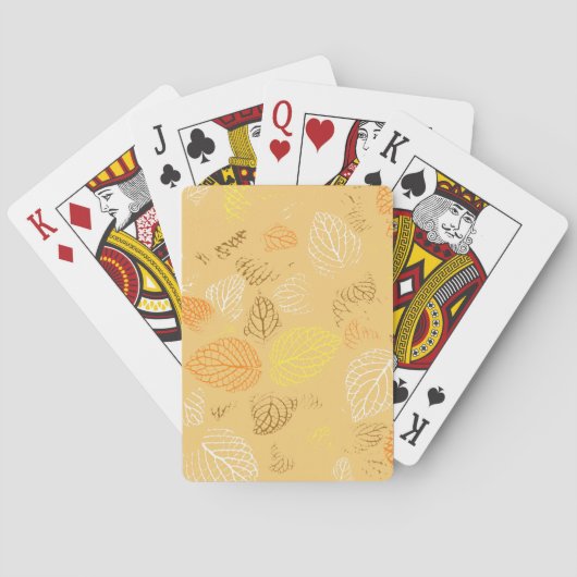 Herbst, Blätter Muster 4 Spielkarten (Rückseite)
