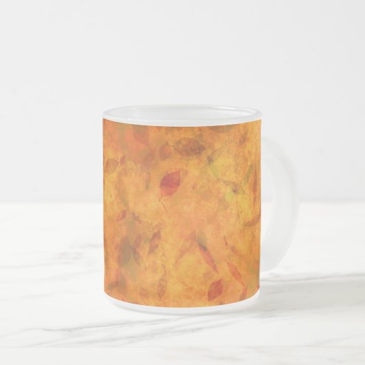 Herbst Blätter orange abstrakte mattierte Tasse (VorderseiteRechts)