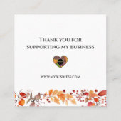 Herbst Blätter Orange Red Quadratische Visitenkarte (Rückseite)