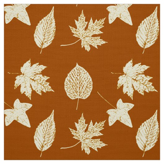 Herbst-Blätter - Rostbraun und -creme Stoff (Muster)