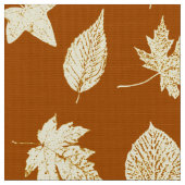 Herbst-Blätter - Rostbraun und -creme Stoff (Nahaufnahme)