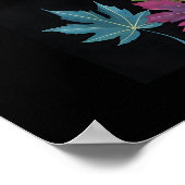 Herbst Blätter schwarzen Kontrast Hochzeitsempfang Poster (Ecke)