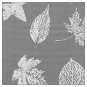 Herbst-Blätter - silbernes Grau und Weiß Stoff (Nahaufnahme)