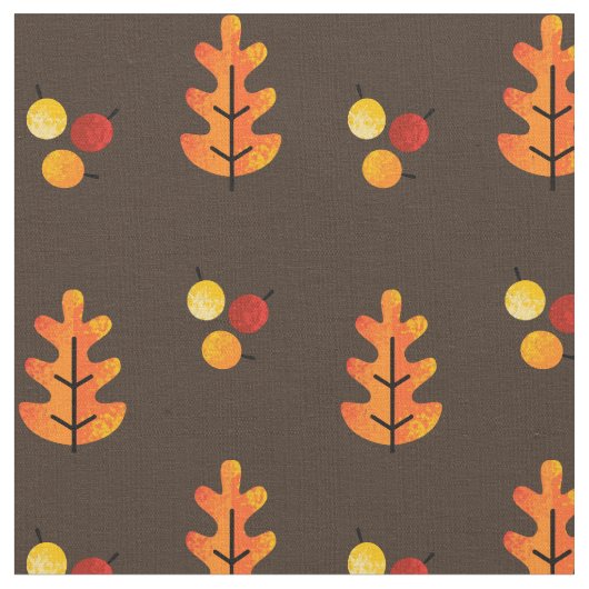 Herbst-Blätter und Beeren-Muster Stoff (Nahaufnahme)