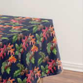 Herbst-Blätter und Eichel-Muster auf Blau Tischdecke (Beispiel)