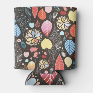 Herbst Blätter und Vögel. Dosenkühler