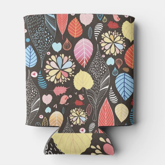 Herbst Blätter und Vögel. Dosenkühler (Rückseite)