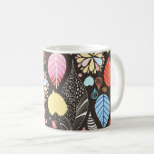 Herbst Blätter und Vögel. Kaffeetasse (VorderseiteRechts)