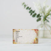 Herbst-Blätter Visitenkarte (Stehend Vorderseite)