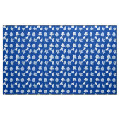 Herbst-Blätter - Weiß und Kobaltblau Stoff (Yard (91,4 cm))