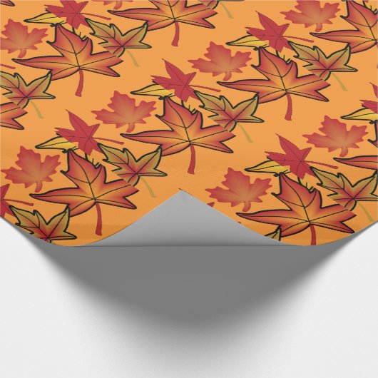 Herbst-Blätter-Wirbeln Geschenkpapier (Ecke)