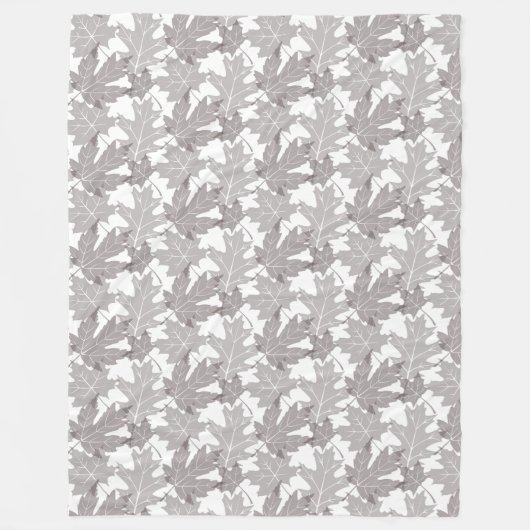Herbst-Blätter, zerstreutes Taupe-Blätter auf Weiß Fleecedecke (Vorderseite)