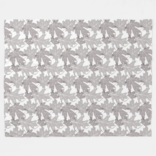 Herbst-Blätter, zerstreutes Taupe-Blätter auf Weiß Fleecedecke (Vorderseite (Horizontal))