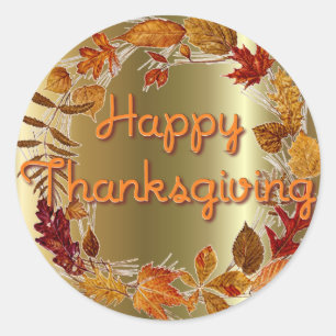 HERBST-BLÄTTERWREATH durch SHARON SHARPE Runder Aufkleber