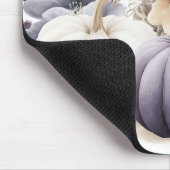 Herbst Blau und Beige Kürbisse und Blumen Mousepad (Ecke)