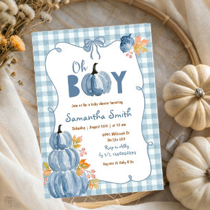 Herbst Blaue Kürbis Babyparty-Einladung Einladung