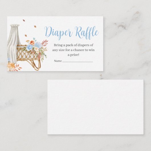 Herbst Blauer Pumpkin-Windeln-Raffel in der Liebe Begleitkarte (Vorne/Hinten)