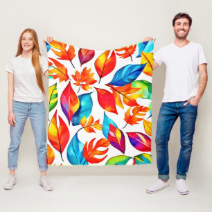 Herbst bleibt Abstrakt Fleecedecke