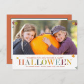 Herbst bleibt Halloween Fotokarte Postkarte (Vorne/Hinten)