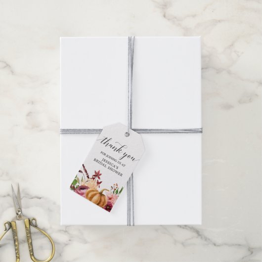 Herbst-Bliss-Brautparty-Fvor-Tag Geschenkanhänger (Mit Garn)