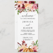 Herbst-Bliss-Hochzeitsprogramm Programm (Vorne/Hinten)