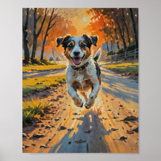 Herbst-Bliss-Hund Poster (Vorne)